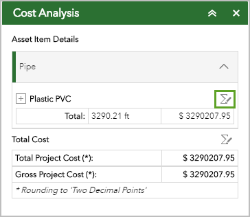 Expand Pipe and click the Summation button.